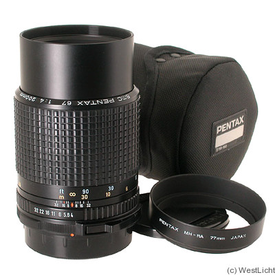 Asahi: 200mm (20cm) f4 SMC Pentax 6x7 camera