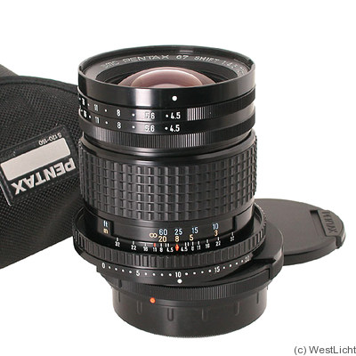 Asahi: 75mm (7.5cm) f4.5 SMC Pentax 6x7 Shift camera