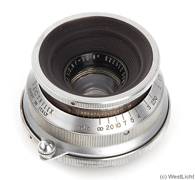 Berthiot, Som: 50mm (5cm) f2.8 Flor (Rectaflex) camera