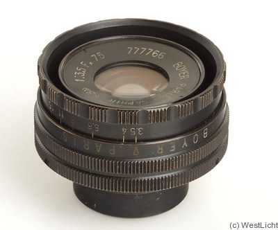 Boyer: 75mm (7.5cm) f3.5 Saphir camera