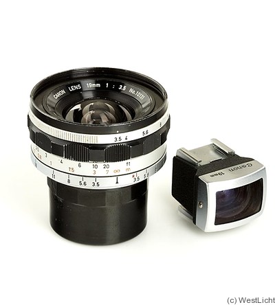 Canon: 19mm (1.9cm) f3.5 (SM, w/finder) camera