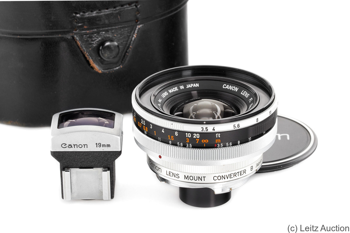 Canon: 19mm (1.9cm) f3.5 FL camera