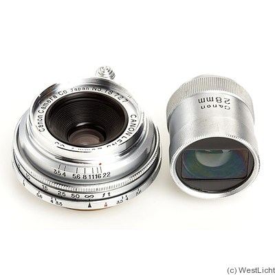 Canon: 28mm (2.8cm) f3.5 (SM, w/finder) camera