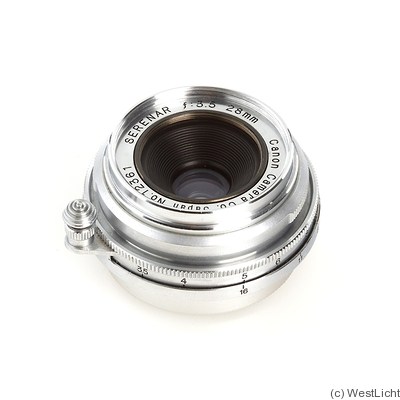 Canon: 28mm (2.8cm) f3.5 Serenar (SM, chrome, w/o finder) camera