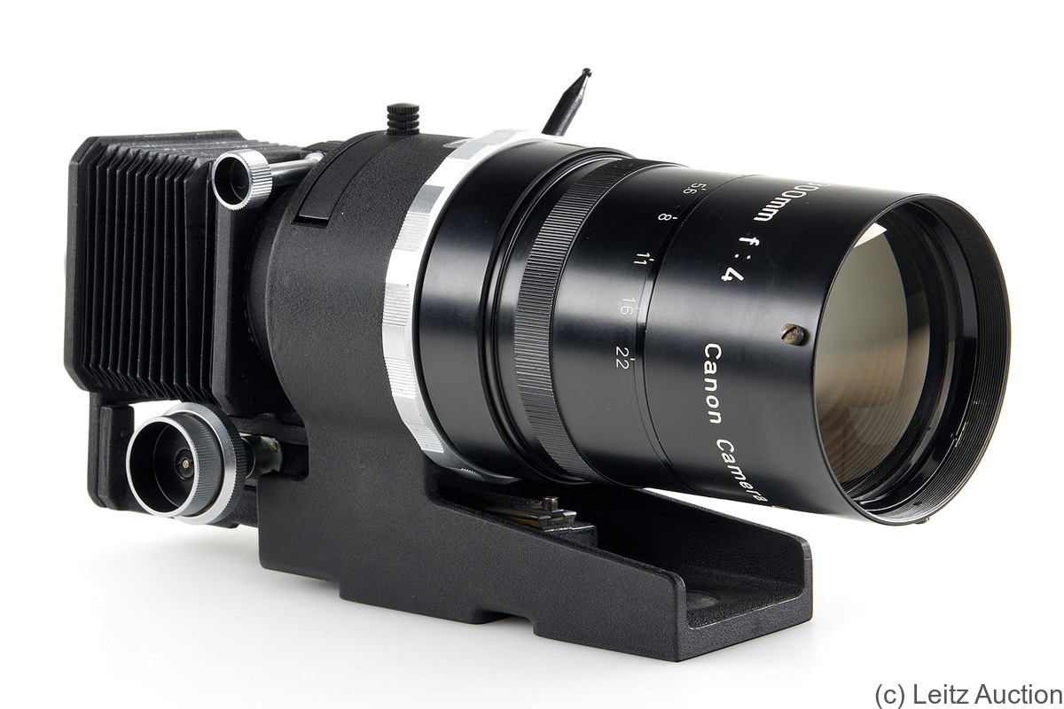 Canon: 300mm (30cm) f4 (bellows, Canonflex) camera