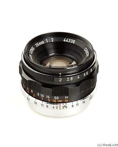 Canon: 35mm (3.5cm) f2 (SM, black, late) camera
