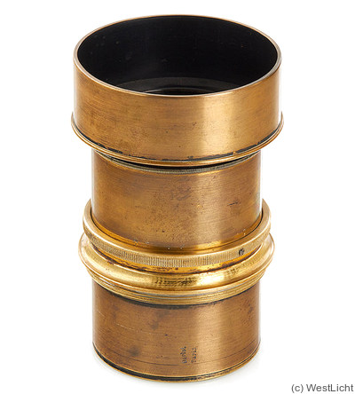 Darlot: Petzval (brass, 14.5cm len, 200mm focal len, 5.3cm dia) camera