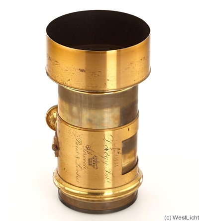 Derogy: Petzval (brass, 29.5cm len, 11cm dia, 600mm focal) camera