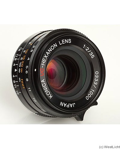Konica: 35mm (3.5cm) f2 UC-Hexanon (M39, black) camera