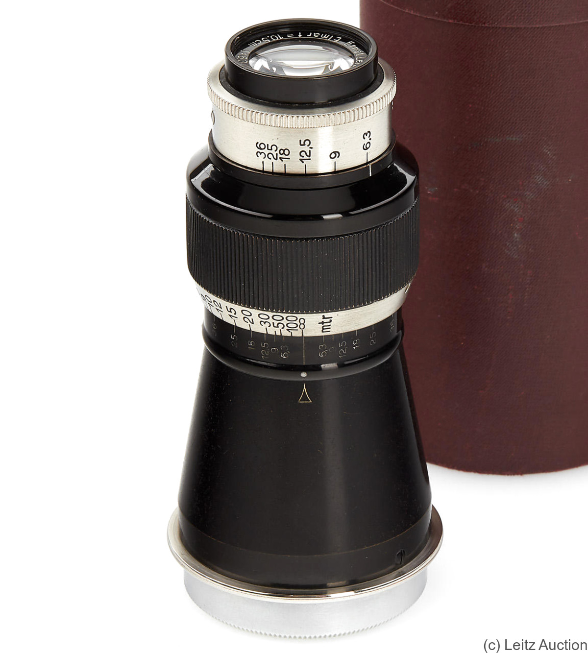 Leitz: 105mm (10.5cm) f6.3 Elmar (SM, black/nickel) camera