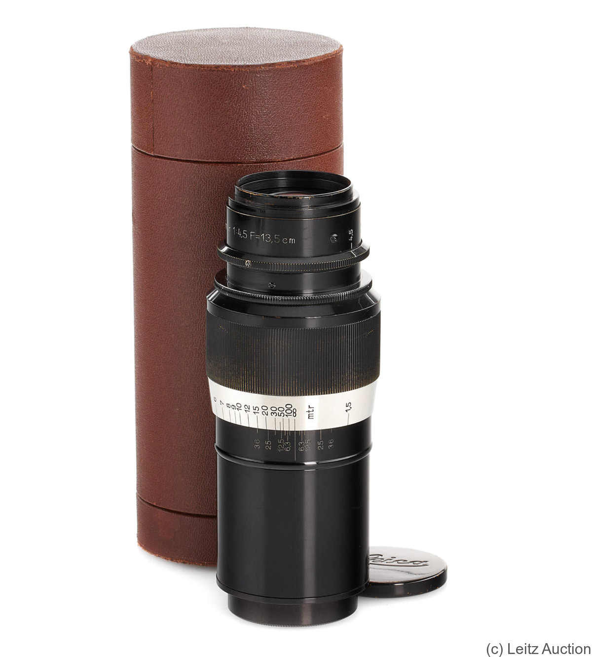 Leitz: 135mm (13.5cm) f4.5 Elmar (SM, black/nickel) camera