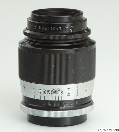 Leitz: 135mm (13.5cm) f4.5 Hektor (SM, black/chrome, short mount) camera