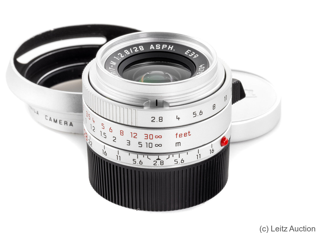 Leitz: 28mm (2.8cm) f2.8 Elmarit-M Asph (BM, silver anodized) camera
