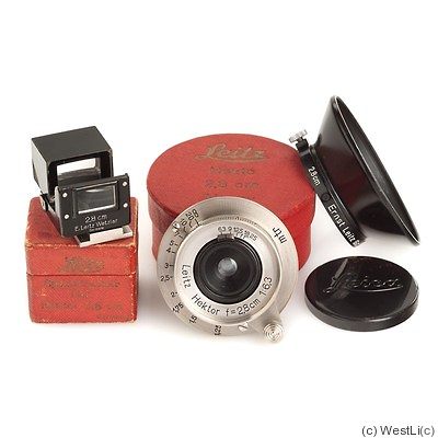 Leitz: 28mm (2.8cm) f6.3 Hektor (SM, nickel, outfit) camera