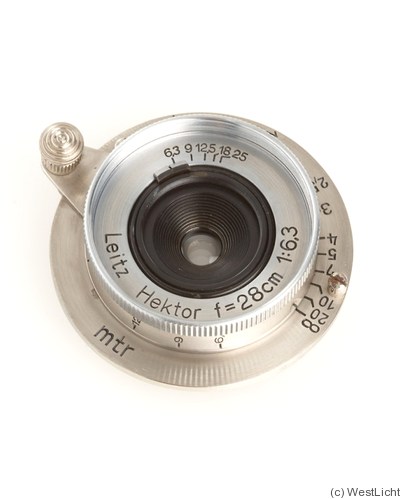 Leitz: 28mm (2.8cm) f6.3 Hektor (SM, nickel/chrome) camera