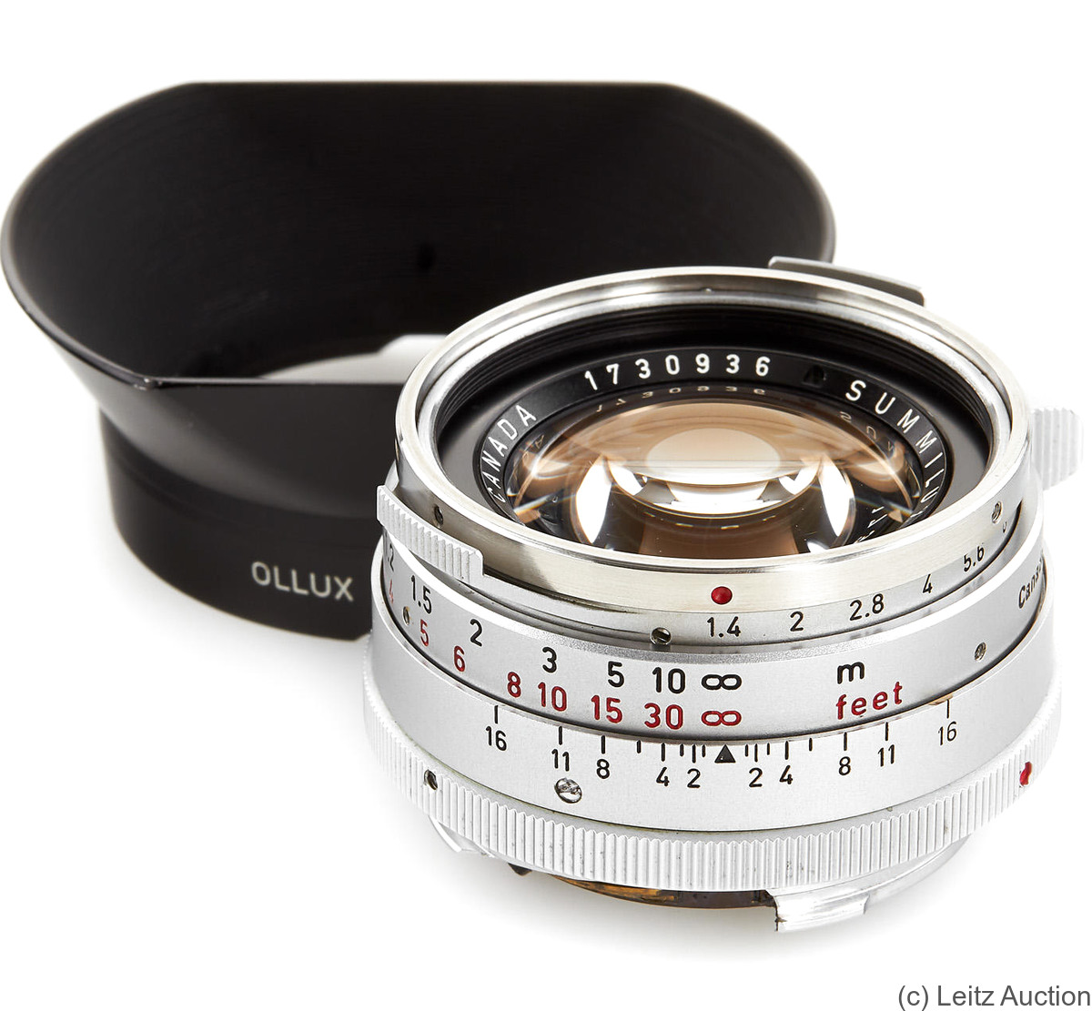 Leitz: 35mm (3.5cm) f1.4 Summilux (BM, chrome, Steel Rim) camera