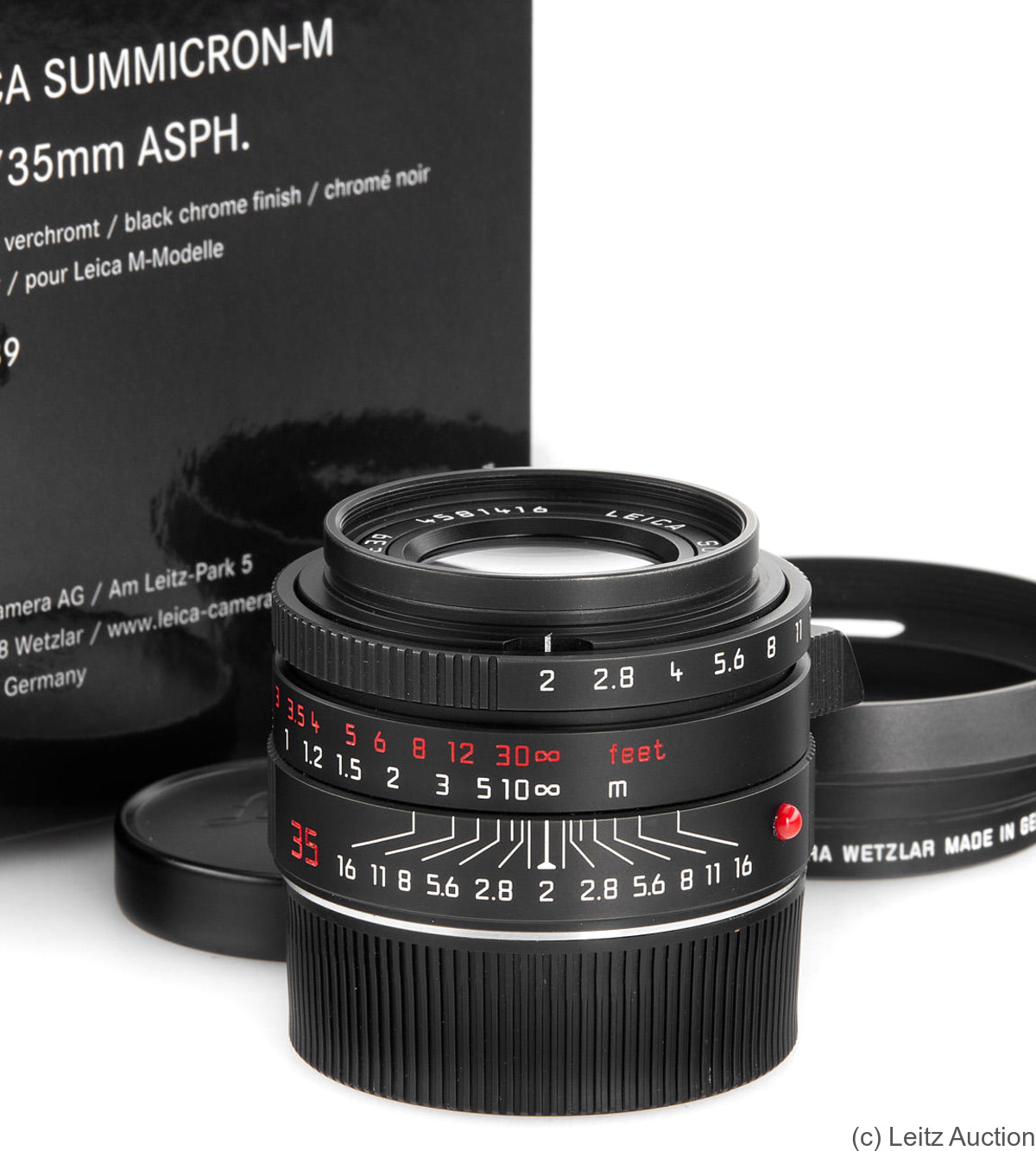 Leitz: 35mm (3.5cm) f2 Summicron-M Asph. (BM, black chrome, 11689) camera