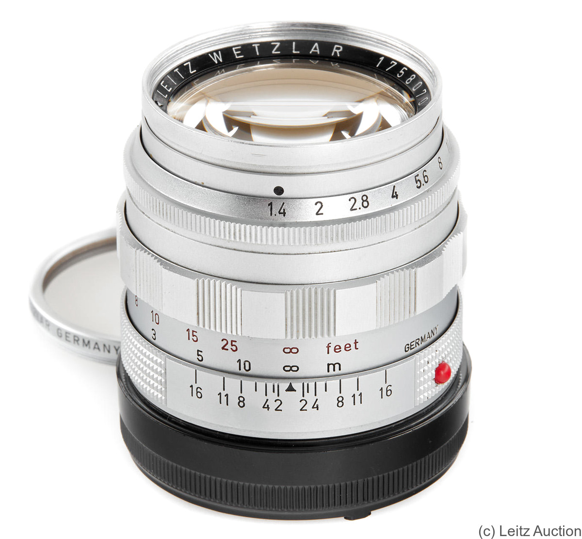 Leitz: 50mm (5cm) f1.4 Summilux (BM, chrome, 1958) camera