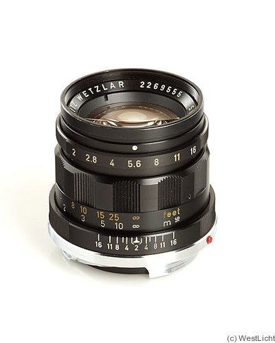 Leitz: 50mm (5cm) f2 Summicron (BM, black, 11817, earlier focus ring) camera