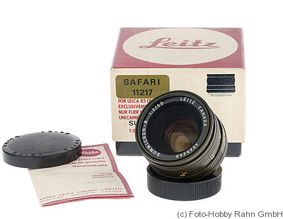 Leitz: 50mm (5cm) f2 Summicron-R 'Safari' camera