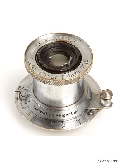 Leitz: 50mm (5cm) f3.5 Elmar 'Luftwaffen-Eigentum' (SM, chrome) camera