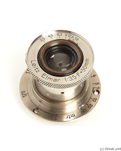 Leitz: 50mm (5cm) f3.5 Elmar (SM, nickel) camera