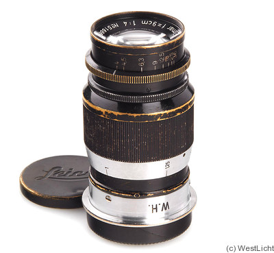 Leitz: 90mm (9cm) f4 Elmar (SM, black/chrome) 'W.H.' camera