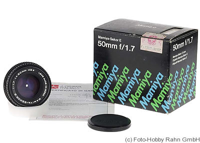 Mamiya: 50mm (5cm) f1.7 Mamiya-Sekor E camera