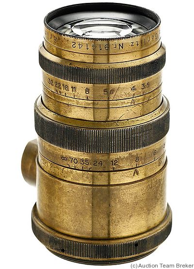 Meyer, Hugo: 180mm (18cm) f3.5 Primotar (brass) camera