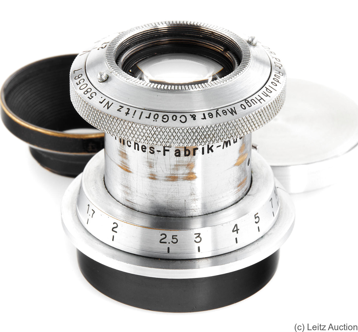 Meyer, Hugo: 50mm (5cm) f2.7 Makro Plasmat (M39, chrome) camera