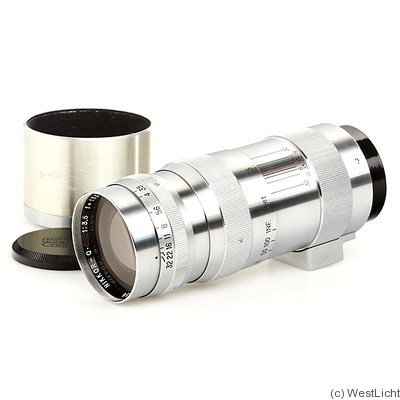 Nikon: 135mm (13.5cm) f3.5 Nikkor-Q.C (M39, chrome) camera