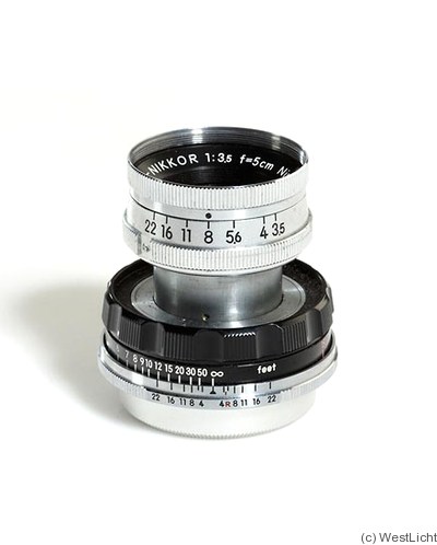 Nikon: 50mm (5cm) f3.5 Micro-Nikkor-C (black/chrome) camera