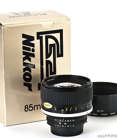 Nikon: 85mm (8.5cm) f1.4 Nikkor (AIS) camera