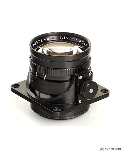 Nikon: 85mm (8.5cm) f1.5 Nikkor-S.C (BM, black, board) camera