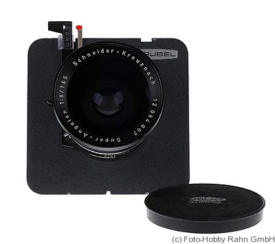 Schneider: 165mm (16.5cm) f8 Super-Angulon (Plaubel) camera