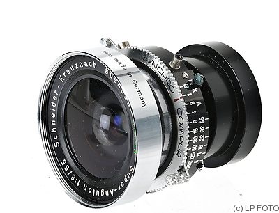 Schneider: 65mm (6.5cm) f8 Super-Angulon (Synchro-Compur) camera