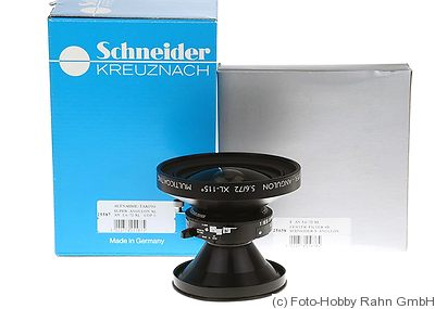 Schneider: 72mm (7.2cm) f5.6 Super-Angulon XL camera