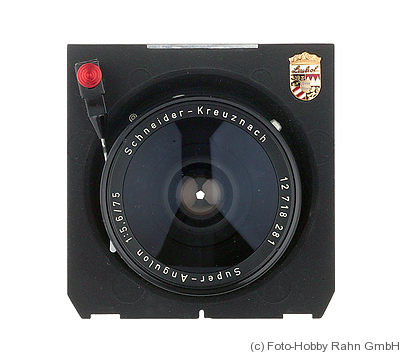 Schneider: 75mm (7.5cm) f5.6 Super-Angulon (Linhof) camera