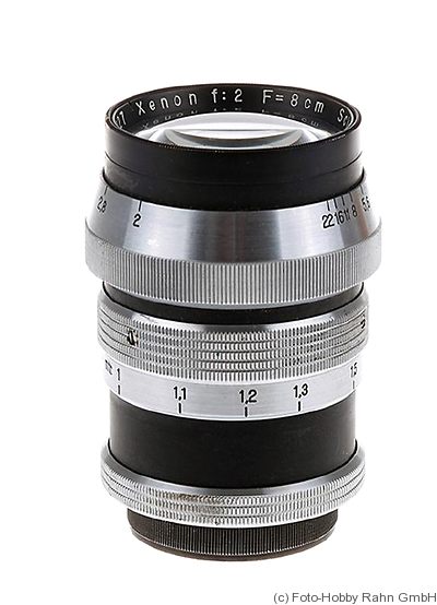 Schneider: 80mm (8cm) f2 Xenon (M39, chrome/black) camera
