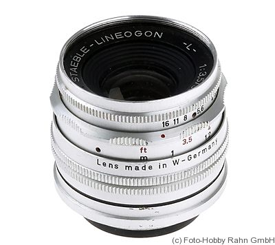 Staeble: 35mm (3.5cm) f3.5 Lineogon (M39) camera