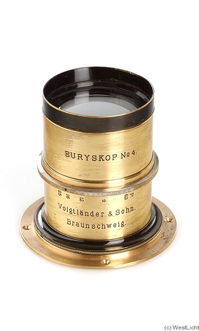 Voigtländer: Euryskop 4 (brass, 11cm, 400mm focal len, 6.5cm dia) camera