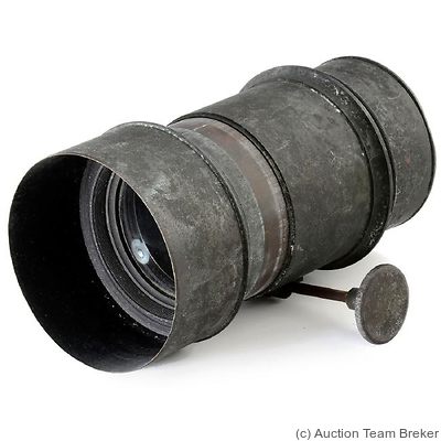 Voigtländer: Petzval (brass, 21cm len, 250mm focal len, 7cm dia) camera