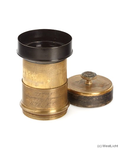 Waibl, Franz Xaver: Petzval (brass, 24cm len, 240mm focal len, 8cm dia) camera