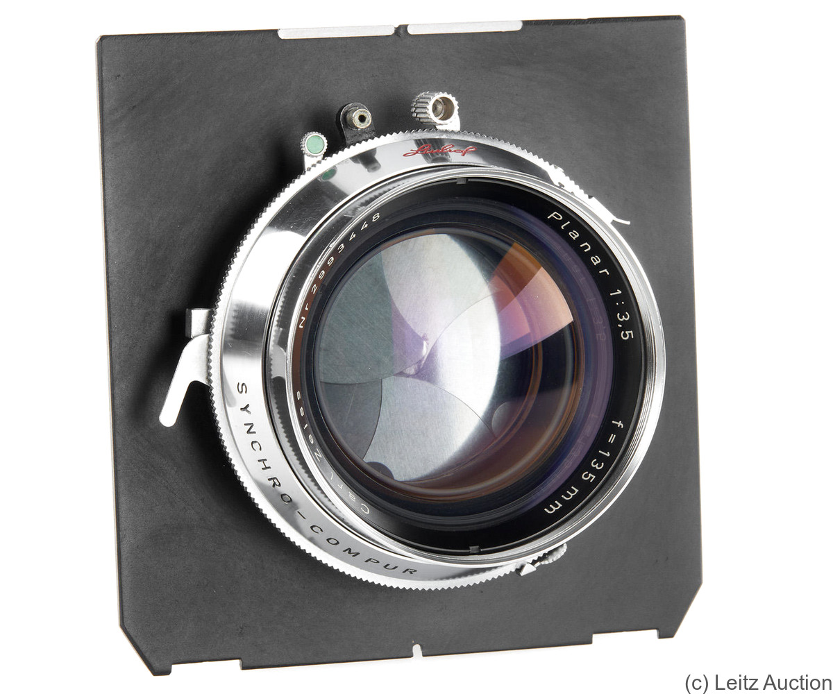 Zeiss, Carl: 135mm (13.5cm) f3.5 Planar (Linhof, Synchro-Compur) camera