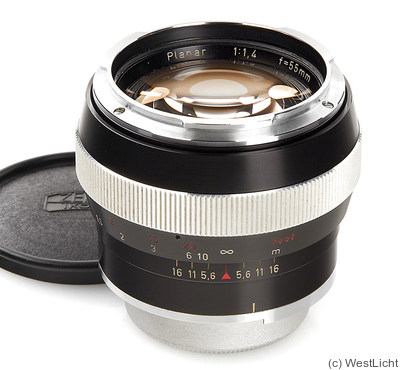 Zeiss, Carl: 55mm (5.5cm) f1.4 Planar (Contarex, black/chrome) camera