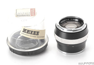 Zeiss, Carl: 85mm (8.5cm) f2 Sonnar (Contarex, black/chrome) camera