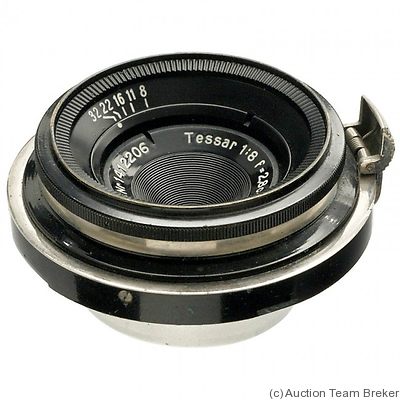 Zeiss, Carl Jena: 28mm (2.8cm) f8 Tessar (Contax, black/chrome) camera