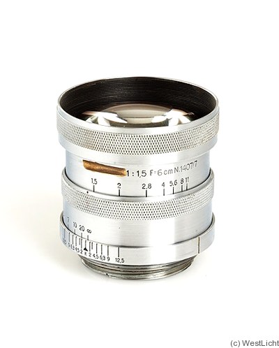 Zeiss, Carl Jena: 60mm (6cm) f1.5 Sonnar (M39) camera