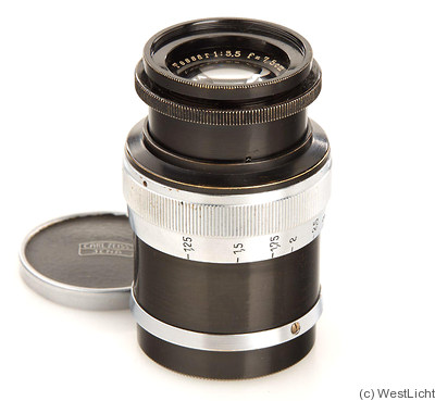 Zeiss, Carl Jena: 75mm (7.5cm) f3.5 Tessar (M39, black/chrome) camera