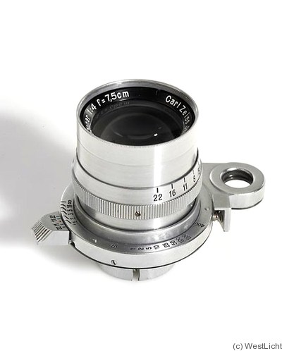 Zeiss, Carl Jena: 75mm (7.5cm) f4 Sonnar (Tenax II) camera